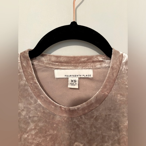 NEW Women’s Fourteenth Place tunic style champagne coloured velour top size XS - Picture 3 of 3